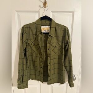 Dixxon Flannel Shirt – Olive Green Plaid – Size Small - New, Never Worn